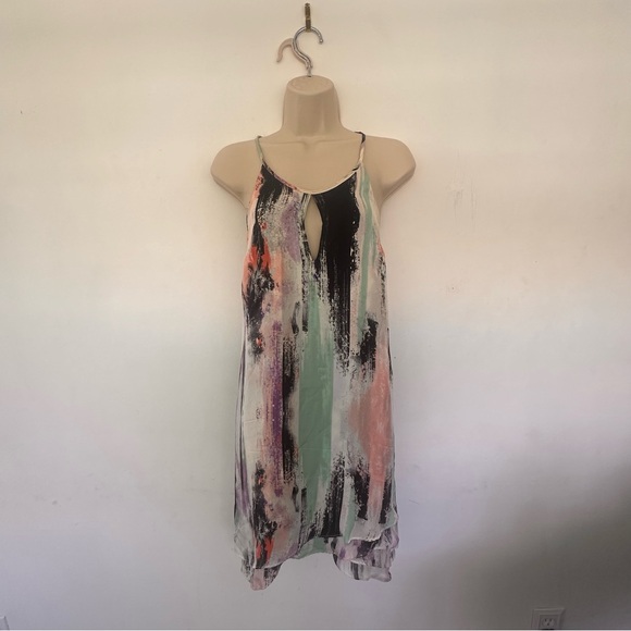Parker Multicolor Abstract Keyhole Dress Size Medium - Picture 1 of 11